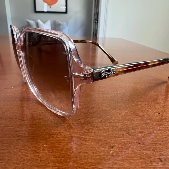 Ray-Ban Clear Frame Sunglasses with Brown Lenses - Picture 6 of 8